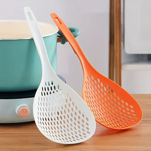 Planet Gates 1pc Large Scoop Colander Strainer, Skimmer Slotted Spoon Scoop Thermoplastic Colander Strainer Shovel, Cooking Utensils For Kitchen Cooking Baking Heat Resistant