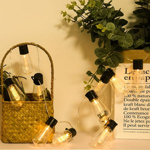 Planet Gates 1pc LED Solar String Lights, Waterproof Outdoor Christmas Decoration Bulb Retro Holiday Garland Garden Furniture Fairy Garden Lights, Halloween Decorations Lights Outdoor