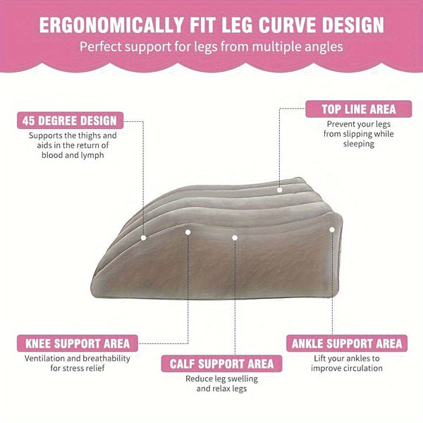 Planet Gates 1pc Leg Elevation Pillow Inflatable Wedge Pillows Comfort Leg Pillows For Sleeping Leg & Back Relax Leg Support Pillow Leg Wedge Pillows For After Aurgery, Hip, Foot, Ankle Recovery