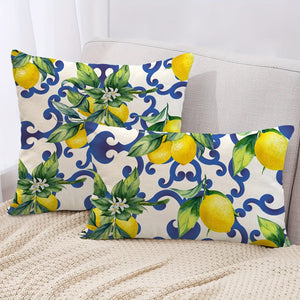 Planet Gates 1pc, Lemon Throw Pillow Cushion Cover,Lemon Fruits With Flowers And Leaves Pattern Decorative Home Decor Sofa Couch Desk Chair Bedroom,Without Pillow Insert