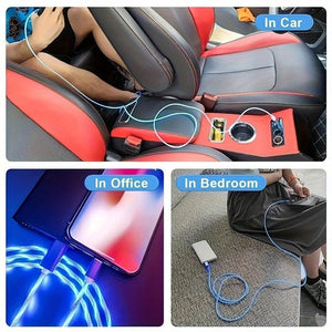 Planet Gates 1pc Light Up Charging Cable LED Flowing Charing Cable For Type-C Interface