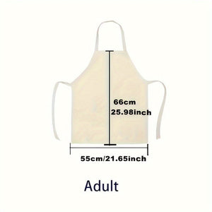 Planet Gates 1pc, Linen Apron, Cartoon Style Rooster Printed Kitchen Apron, Thickened Cute Waist Cooking Apron, Fashion Housework Kitchen Household Workwear, Kitchen Supplies