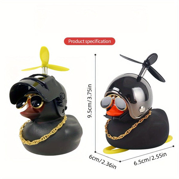 Planet Gates 1pc Little Yellow Duck With Helmet Design Car Ornament, Car Dashboard Decoration, Car Interior Decoration