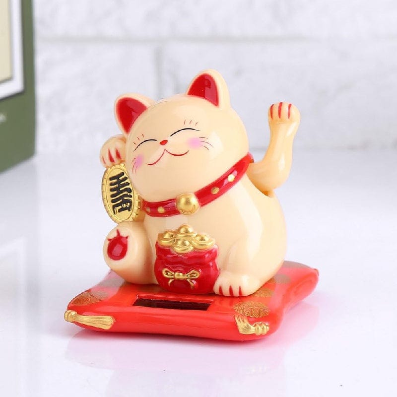 Planet Gates 1pc Lucky Beckoning Cat Solar Powered Waving Wealth Cat Decor For Shop Home Car