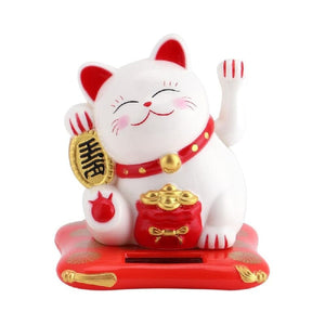 Planet Gates 1pc Lucky Beckoning Cat Solar Powered Waving Wealth Cat Decor For Shop Home Car