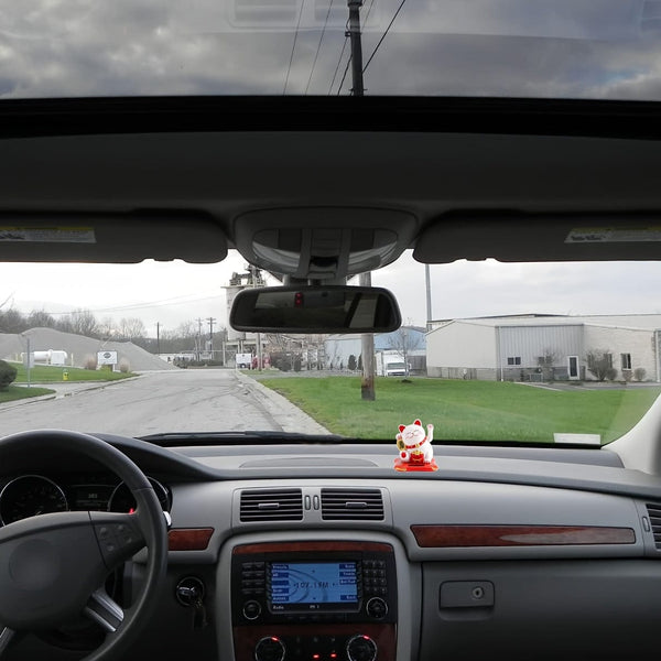 Planet Gates 1pc Lucky Beckoning Cat Solar Powered Waving Wealth Cat Decor For Shop Home Car