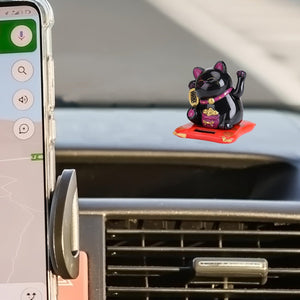 Planet Gates 1pc Lucky Beckoning Cat Solar Powered Waving Wealth Cat Decor For Shop Home Car