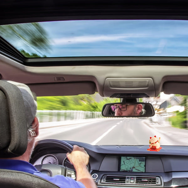 Planet Gates 1pc Lucky Beckoning Cat Solar Powered Waving Wealth Cat Decor For Shop Home Car