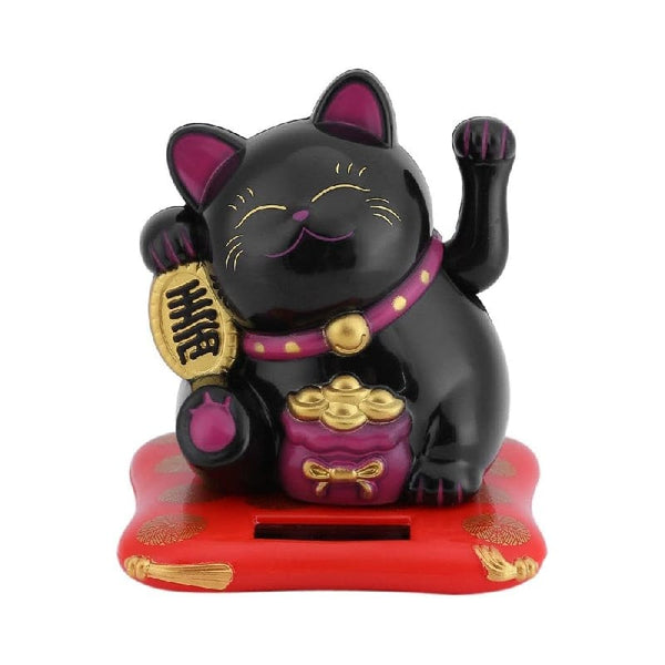 Planet Gates 1pc Lucky Beckoning Cat Solar Powered Waving Wealth Cat Decor For Shop Home Car
