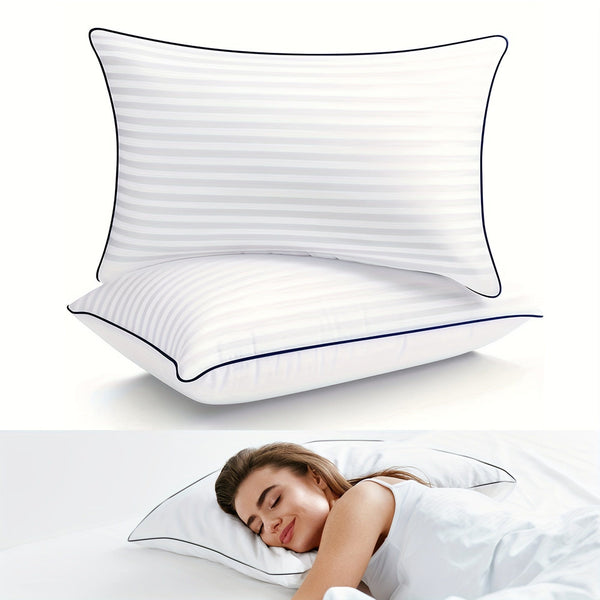 Planet Gates 1pc Luxury Hotel Quality Bed Pillow - Cooling ＆ Supportive - Perfect For Bedroom Guest Rooms - Soft Down Alternative Filling For Back, Stomach & Side Sleepers