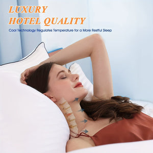 Planet Gates 1pc Luxury Hotel Quality Bed Pillow - Cooling ＆ Supportive - Perfect For Bedroom Guest Rooms - Soft Down Alternative Filling For Back, Stomach & Side Sleepers
