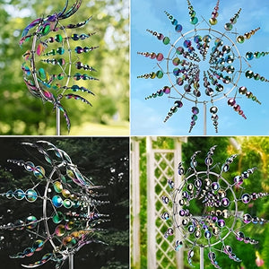 Planet Gates 1pc Magical Metal Windmill, 3D Metal Outdoor Wind Spinners For Yard And Garden, Unique Metal Kinetic Wind Sculptures & Spinners, Wind Catchers Metal Outdoor Lawn Patio Decoration Wind Sculpture