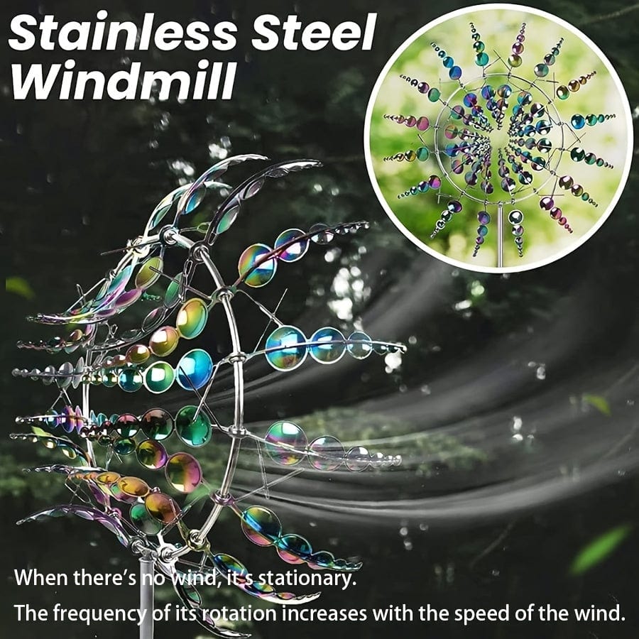 Planet Gates 1pc Magical Metal Windmill, 3D Metal Outdoor Wind Spinners For Yard And Garden, Unique Metal Kinetic Wind Sculptures & Spinners, Wind Catchers Metal Outdoor Lawn Patio Decoration Wind Sculpture