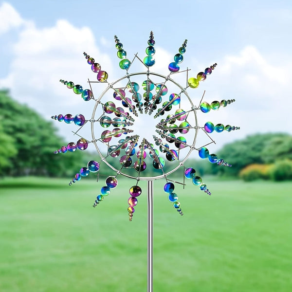 Planet Gates 1pc Magical Metal Windmill, 3D Metal Outdoor Wind Spinners For Yard And Garden, Unique Metal Kinetic Wind Sculptures & Spinners, Wind Catchers Metal Outdoor Lawn Patio Decoration Wind Sculpture