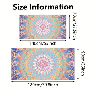 Planet Gates 1pc Mandala Pattern Beach Towel, Quick Drying Soft Absorbent Beach Towel, For Outdoor Travel Camping Summer Vacation, Swimming Pool Supplies, Beach Essentials