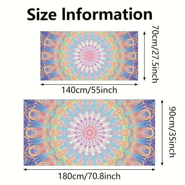 Planet Gates 1pc Mandala Pattern Beach Towel, Quick Drying Soft Absorbent Beach Towel, For Outdoor Travel Camping Summer Vacation, Swimming Pool Supplies, Beach Essentials