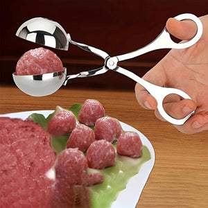 Planet Gates 1pc Meat Ballers, Stainless Steel Non-stick Meatball Maker, Tongs, Cake Pop Meatball Maker Ice Tongs, Cookie Dough Scoop For Kitchen