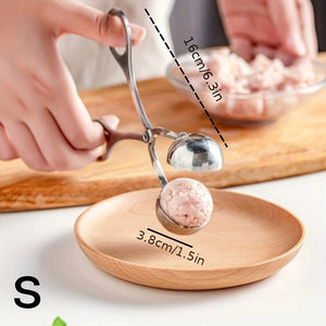 Planet Gates 1pc Meat Ballers, Stainless Steel Non-stick Meatball Maker, Tongs, Cake Pop Meatball Maker Ice Tongs, Cookie Dough Scoop For Kitchen