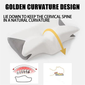 Planet Gates 1pc Memory Foam Cervical Pillow, 2 in 1 Ergonomic Contour Orthopedic Pillow for Neck Pain, Contoured Support Pillows,Neck Pillow