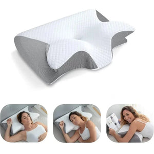 Planet Gates 1pc Memory Foam Cervical Pillow, 2 in 1 Ergonomic Contour Orthopedic Pillow for Neck Pain, Contoured Support Pillows,Neck Pillow