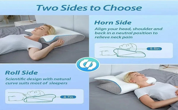 Planet Gates 1pc Memory Foam Cervical Pillow, 2 in 1 Ergonomic Contour Orthopedic Pillow for Neck Pain Support Pillows Pillowcase replacement