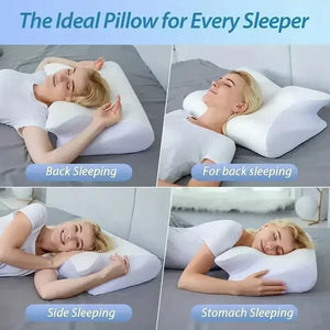 Planet Gates 1pc Memory Foam Cervical Pillow, 2 in 1 Ergonomic Contour Orthopedic Pillow for Neck Pain Support Pillows Pillowcase replacement