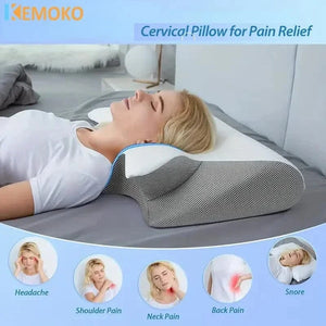 Planet Gates 1pc Memory Foam Cervical Pillow, 2 in 1 Ergonomic Contour Orthopedic Pillow for Neck Pain Support Pillows Pillowcase replacement
