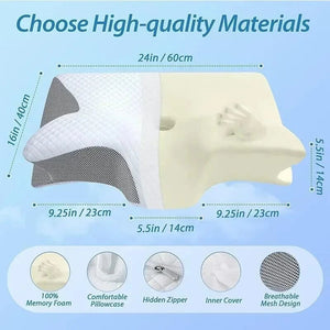 Planet Gates 1pc Memory Foam Cervical Pillow, 2 in 1 Ergonomic Contour Orthopedic Pillow for Neck Pain Support Pillows Pillowcase replacement
