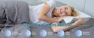 Planet Gates 1pc Memory Foam Cervical Pillow Fast Rebound Memory Sleeping Pillows 2in1 Ergonomic Orthopedic Pillow for Neck Pain Neck Pillow