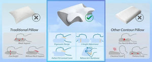 Planet Gates 1pc Memory Foam Cervical Pillow Fast Rebound Memory Sleeping Pillows 2in1 Ergonomic Orthopedic Pillow for Neck Pain Neck Pillow
