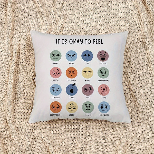 Planet Gates 1pc Mental Health Throw Pillow Cover, Double Sided Printing, Essential Pillow For Counseling Office, Suitable For Family Psychotherapist Office Counselor Office, Without Pillow Insert