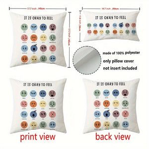 Planet Gates 1pc Mental Health Throw Pillow Cover, Double Sided Printing, Essential Pillow For Counseling Office, Suitable For Family Psychotherapist Office Counselor Office, Without Pillow Insert