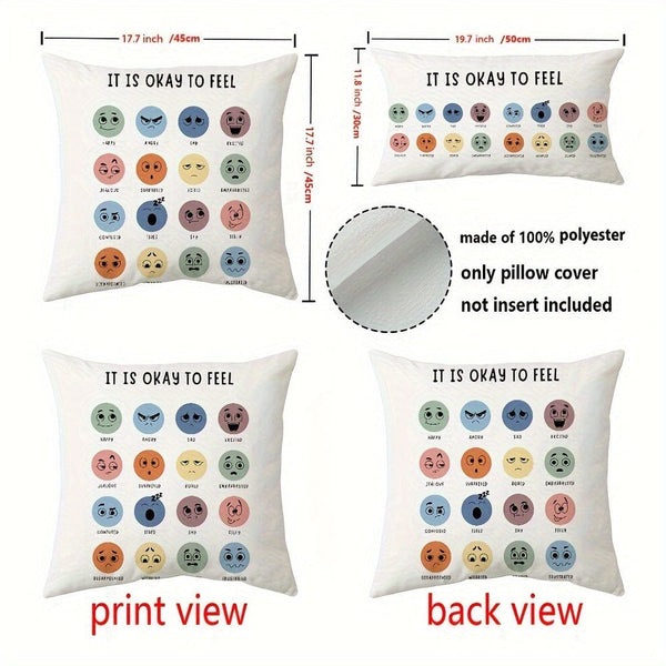 Planet Gates 1pc Mental Health Throw Pillow Cover, Double Sided Printing, Essential Pillow For Counseling Office, Suitable For Family Psychotherapist Office Counselor Office, Without Pillow Insert