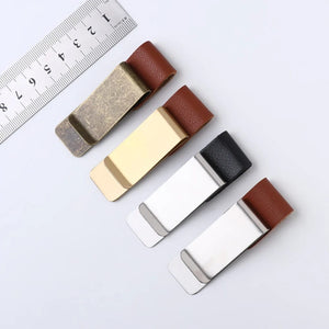 Planet Gates 1Pc Metal Leather Pen Holder Brass Stainless Steel Pencil Clip Vintage Dairy Notebook Pen Holder Spiral Loose Leaf Memo Clip