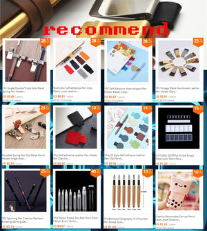 Planet Gates 1Pc Metal Leather Pen Holder Brass Stainless Steel Pencil Clip Vintage Dairy Notebook Pen Holder Spiral Loose Leaf Memo Clip