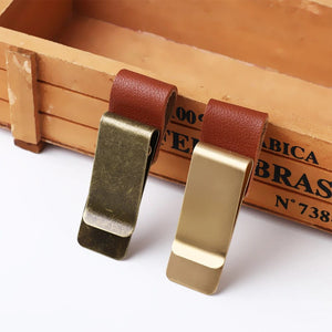 Planet Gates 1Pc Metal Leather Pen Holder Brass Stainless Steel Pencil Clip Vintage Dairy Notebook Pen Holder Spiral Loose Leaf Memo Clip