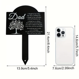 Planet Gates 1pc Metal Memorial Grave Marker (13.72cm X 21.34cm), Rustic Sympathy Garden Stake, Waterproof Outdoor Cemetery Tribute, Iron Graveyard Decorative Sign For Home & Garden Lawn
