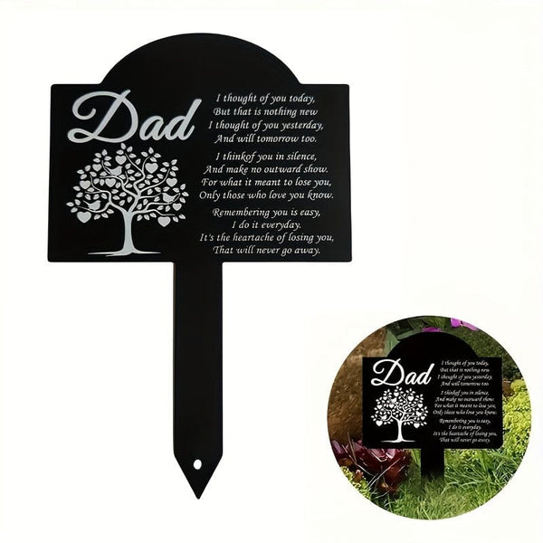 Planet Gates 1pc Metal Memorial Grave Marker (13.72cm X 21.34cm), Rustic Sympathy Garden Stake, Waterproof Outdoor Cemetery Tribute, Iron Graveyard Decorative Sign For Home & Garden Lawn