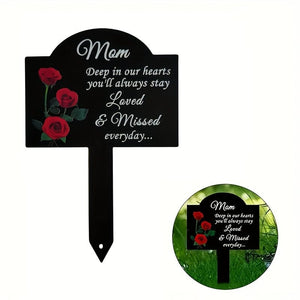 Planet Gates 1pc Metal Memorial Grave Marker (13.72cm X 21.34cm), Rustic Sympathy Garden Stake, Waterproof Outdoor Cemetery Tribute, Iron Graveyard Decorative Sign For Home & Garden Lawn