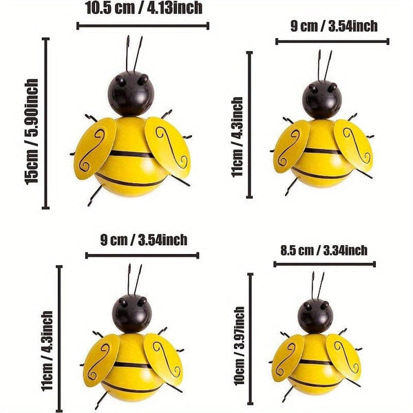 Planet Gates 1pc, Metal Wall Art, Metal Bumble Bee Wall Decor, 3D Iron Bee Art Sculpture Hanging Wall Decorations For Outdoor Home Garden, Spring Yard Decoration, World Bee Day.