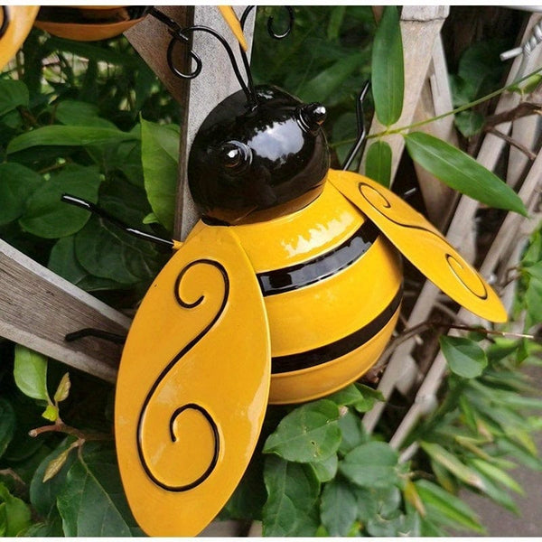 Planet Gates 1pc, Metal Wall Art, Metal Bumble Bee Wall Decor, 3D Iron Bee Art Sculpture Hanging Wall Decorations For Outdoor Home Garden, Spring Yard Decoration, World Bee Day.
