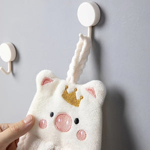 Planet Gates 1pc Microfiber Cute Hand Towels, Little Pig Towel Household And Absorbent, Kitchen Towel, Lazy Rag Towel, Bathroom Accessories