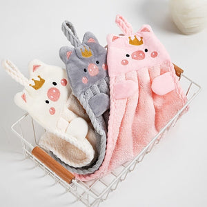 Planet Gates 1pc Microfiber Cute Hand Towels, Little Pig Towel Household And Absorbent, Kitchen Towel, Lazy Rag Towel, Bathroom Accessories