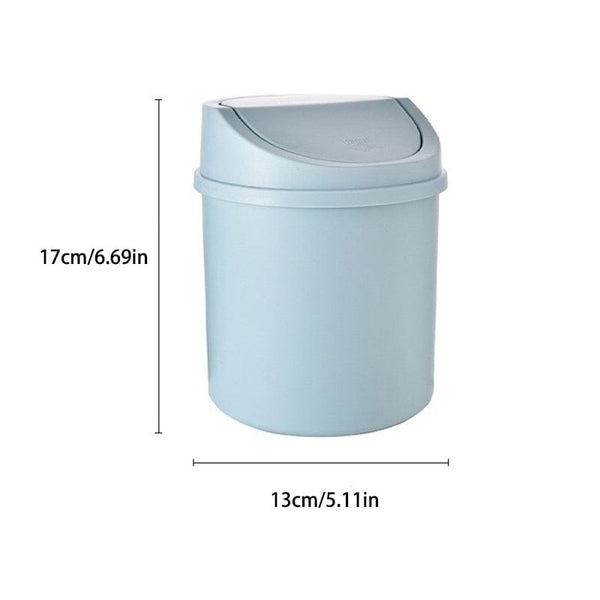Planet Gates 1pc Mini Desktop Bin Small Trash Can Tube With Cover Bedroom Trash Can Garbage Can Clean Workspace Storage Box Home Desk Dustbin