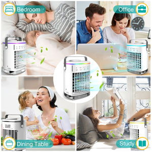 Planet Gates 1pc Mini Portable Air Conditioner With 4-Speed Cooling Fan And Humidifier - Perfect For Home And Office Use