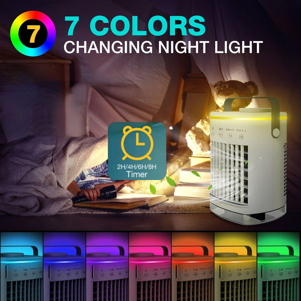 Planet Gates 1pc Mini Portable Air Conditioner With 4-Speed Cooling Fan And Humidifier - Perfect For Home And Office Use