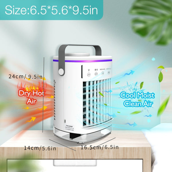 Planet Gates 1pc Mini Portable Air Conditioner With 4-Speed Cooling Fan And Humidifier - Perfect For Home And Office Use