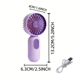 Planet Gates 1PC Mini Portable Fan, USB Rechargeable, With 3 Speeds - Handheld Fan For Men And Women - Perfect For Office, Outdoor, Travel, And Camping