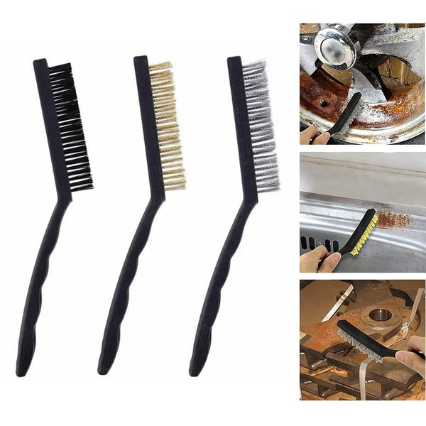 Planet Gates 1PC Mini Wire Brushes Brass Nylon Steel Brushes Micro Rusts Remover Paint Remove Metal Scrubbing Polishing Burring Hand Tools