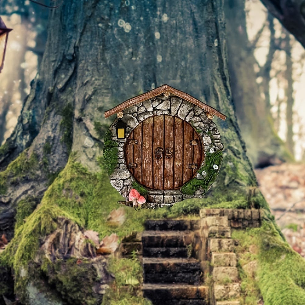Planet Gates 1pc Miniature Fairy Gnome Door - Add a Magical Touch to Your Garden with This Enchanting Sculpture Decor!